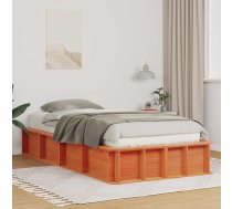 Gultas Rāmis Ar Uzglabāšanu Vaska Brūna 80 X 200 Cm Koka Vidaxl 8721288739421