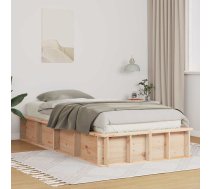 Gultas Rāmis Ar Uzglabāšanu Brūna 90 X 190 Cm Koka Vidaxl 8721288739438