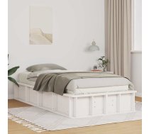 Gultas Rāmis Ar Uzglabāšanu Balts 90 X 190 Cm Koka Vidaxl 8721288739445