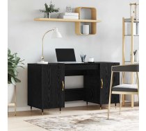 Galds Ar Plauktu Melns Ozols 140 X 50 X 75 Cm Inženierijas Koks Vidaxl 8721288762504