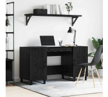 Galds Ar Plauktu Melns Ozols 140 X 50 X 75 Cm Inženierijas Koks Vidaxl 8721288762566