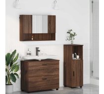 Vannas Istabas Mēbeļu Komplekts Ar Plauktu 3 Pcs Brūna Ozolkoka Vidaxl 8721288870070