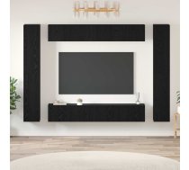 Tv Skapīšu Komplekts Ar Plauktu Cits Ar Uzglabāšanu Ar Durvīm 10 Pcs Melni Ozoli Vidaxl 8721288871282