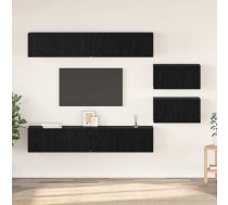 Tv Skapīšu Komplekts Ar Plauktu Cits Ar Uzglabāšanu Ar Durvīm 6 Pcs Melns Ozolkoks Vidaxl 8721288871374