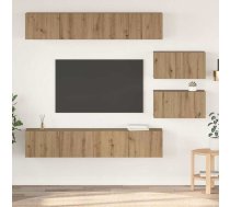 Tv Skapju Komplekts Ar Plauktu 6 Pcs Amatnieku Ozola Vidaxl 8721288871381