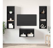 Tv Skapju Komplekts Ar Plauktu Melns Ozols 37 X 37 X 107 Cm Vidaxl 8721288873415