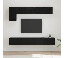 Tv Skapīšu Komplekts Ar Plauktu Ar Uzglabāšanu Ar Durvīm 5 Pcs Melns Ozolkoks Vidaxl 8721288873620