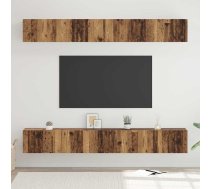 Tv Skapīšu Komplekts Ar Plauktu 6 Pcs Vecs Koks 60 X 30 X 35 Cm Vidaxl 8721288874511