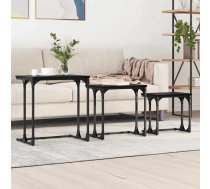 Iekšējais Kafijas Galds 3 Pcs Melns Ozols 50.5 X 35 X 53 Cm Vidaxl 8721288900173