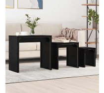 Iekšējais Kafijas Galds 3 Pcs Melns Ozols 60 X 35 X 56 Cm Vidaxl 8721288900203