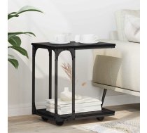 Sānu Galds Melns Ozolkoks 50 X 35 X 55.5 Cm Inženierijas Koks Vidaxl 8721288908926