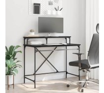 Galds Melns Ozolkoks 100 X 50 X 90 Cm Inženierijas Koks Vidaxl 8721288909725