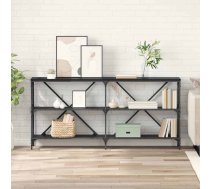 Konsoles Galds Ar Plauktu Melns Ozolkoks 160 X 30 X 75 Cm Vidaxl 8721288915238