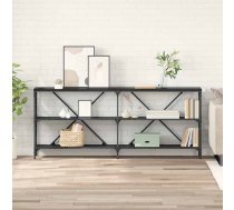 Konsoles Galds Ar Plauktu Melns Ozolkoks 180 X 30 X 75 Cm Vidaxl 8721288915269