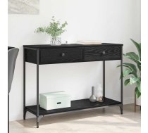 Konsoles Galds Ar Atvilktni Melns Ozolkoks 100 X 34,5 X 75 Cm Vidaxl 8721288918017