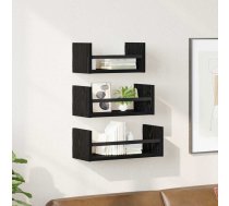 Sienas Plauktu Komplekts 3 Pcs Melns Ozolkoks 40X16X14Cm Vidaxl 8721288922700