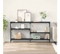 Konsoles Galds Ar Plauktu Melns Ozolkoks 150 X 29 X 76,5 Cm Vidaxl 8721288922793