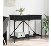 Konsoles Galds Ar Atvilktni Melns Ozolkoks 100 X 39 X 78,5 Cm Vidaxl 8721288922878