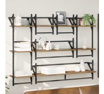 Sienas Plauktu Komplekts 6 Pcs Artisānā Ozols 100 X 25 X 30 Cm Vidaxl 8721288923165