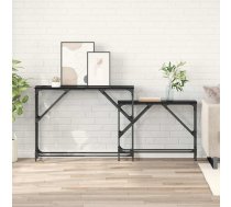 Konsoles Galds 2 Pcs Melns Ozolkoks 100 X 28 X 75 Cm Vidaxl 8721288923646