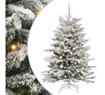Mākslīgā Saliekamā Ziemassvētku Egle Balts 150 Cm Pe Un Pvc Vidaxl 8721288985934