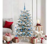 Mākslīgā Saliekamā Ziemassvētku Egle Balts 150 Cm Pe Un Pvc Vidaxl 8721288985989