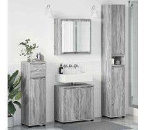 Vannas Istabas Mēbeļu Komplekts Ar Plauktu 4 Pcs Pelēks Sonoma Vidaxl 8721359389807