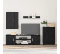 4 Gabalu Tv Skapja Komplekts Ar Plauktu 4 Pcs Melns Ozols Vidaxl 8721359476125