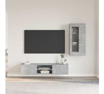Tv Skapīšu Komplekts Ar Plauktu Betona Pelēks Inženierijas Koks Vidaxl 8721359476422