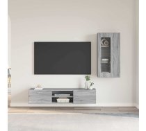 Tv Skapīšu Komplekts Ar Plauktu Pelēks Sonoma Inženierijas Koks Vidaxl 8721359476453