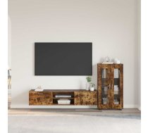 Tv Skapīšu Komplekts Ar Plauktu Dūmaka Ozols Inženierijas Koks Vidaxl 8721359476545