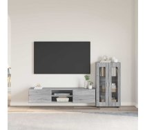Tv Skapīšu Komplekts Ar Plauktu Pelēks Sonoma Inženierijas Koks Vidaxl 8721359476552