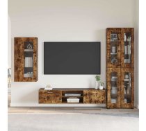 Tv Skapīšu Komplekts Ar Plauktu Dūmaka Ozols Inženierijas Koks Vidaxl 8721359476644