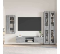 Tv Skapīšu Komplekts Ar Plauktu Pelēks Sonoma Inženierijas Koks Vidaxl 8721359476651