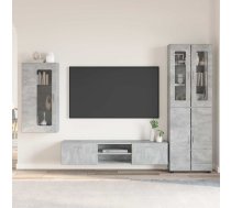 Tv Skapīšu Komplekts Ar Plauktu Betona Pelēks Inženierijas Koks Vidaxl 8721359476828