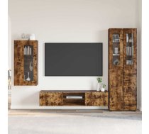 Tv Skapīšu Komplekts Ar Plauktu Dūmaka Ozols Inženierijas Koks Vidaxl 8721359476842