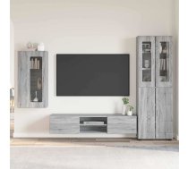 Tv Skapīšu Komplekts Ar Plauktu Pelēks Sonoma Inženierijas Koks Vidaxl 8721359476859