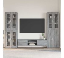 Tv Skapīšu Komplekts Ar Plauktu Pelēks Sonoma Inženierijas Koks Vidaxl 8721359477252