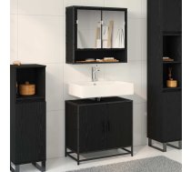 Vannas Istabas Mēbeļu Komplekts Ar Plauktu 2 Pcs Melns Ozolkoks Vidaxl 8721359479874