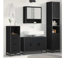 Vannas Istabas Mēbeļu Komplekts Ar Plauktu 3 Pcs Melns Ozolkoks Vidaxl 8721359479904