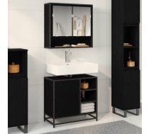 Vannas Istabas Mēbeļu Komplekts Ar Plauktu 2 Pcs Melns Ozolkoks Vidaxl 8721359481969