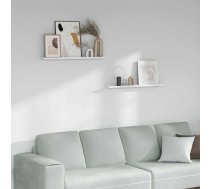Sienas Plaukts Ar Plauktu 2 Pcs Balts Marmors 80 X 9 X 3 Cm Vidaxl 8721359483352