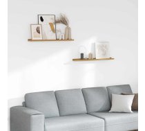 Sienas Plaukts 2 Pcs Bēša 80 X 9 X 3 Cm Inženierijas Koks Vidaxl 8721359483451