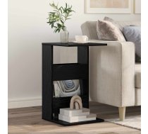 Sānu Galds Melns Ozolkoks 40 X 35 X 60,5 Cm Inženierijas Koks Vidaxl 8721364491199
