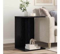 Sānu Galds Melns Ozolkoks 45 X 40 X 62,5 Cm Inženierijas Koks Vidaxl 8721364491359
