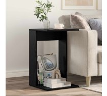 Sānu Galds Melns Ozolkoks 40 X 38 X 62,5 Cm Inženierijas Koks Vidaxl 8721364491434