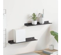 Sienas Plaukts Ar Plauktu 2 Pcs Melna 80 X 9 X 2.5 Cm Vidaxl 8721364533769
