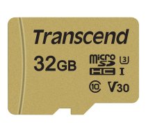 Transcend 32GB micro SDHC Class 10 UHS-I U3 V30 MLC atmiņas karte (R 95MB/s W 60MB/s) (ar adapteri)