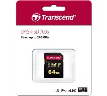 Transcend 64GB SDXC UHS-II U3 MLC V90 atmiņas karte (R 285MB/s W 220MB/s)