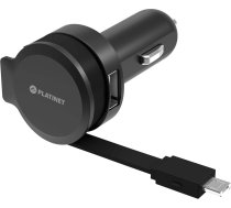 Platinet automašīnas lādētājs 1xUSB 2,4A + microUSB kabelis (44650)